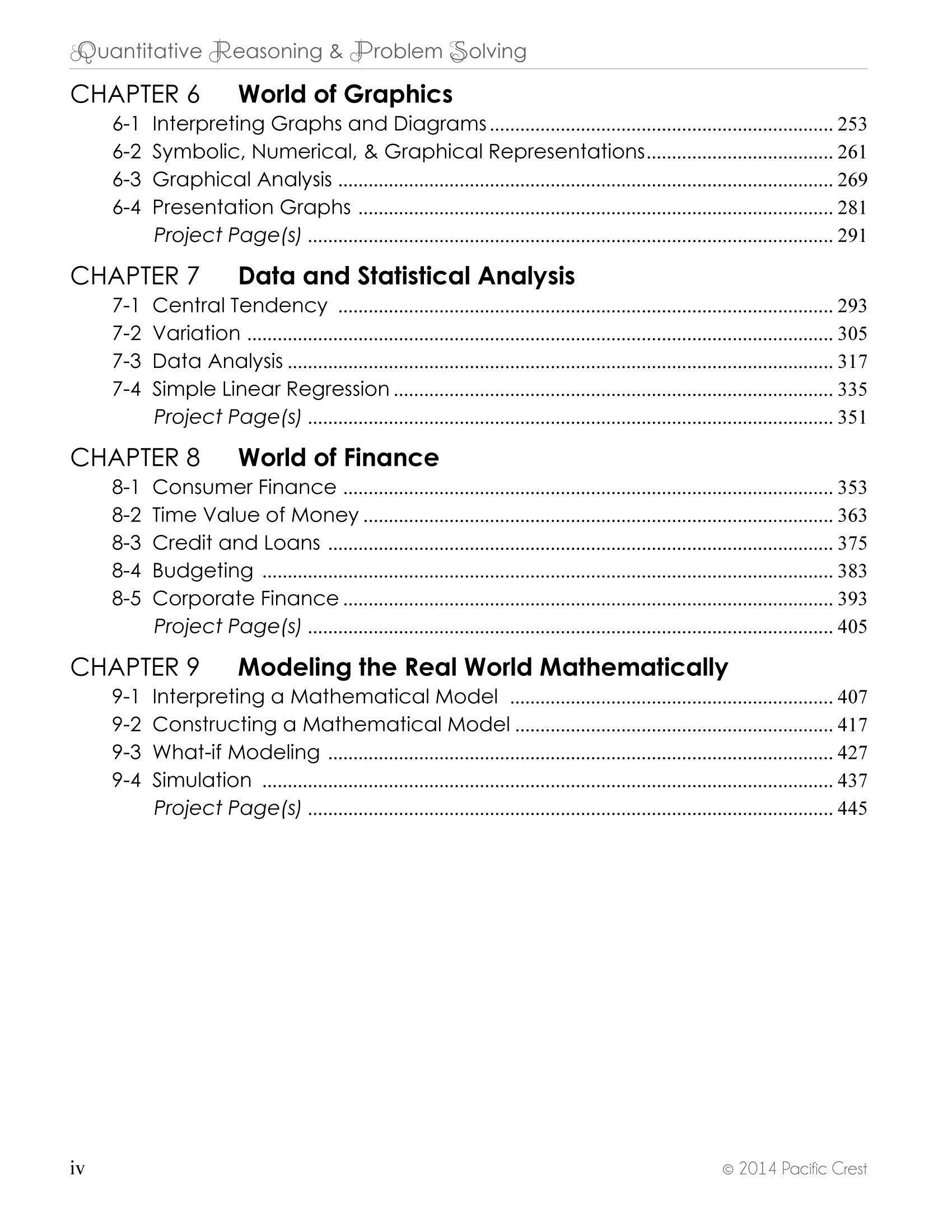 Quantitative Reasoning and Problem Solving